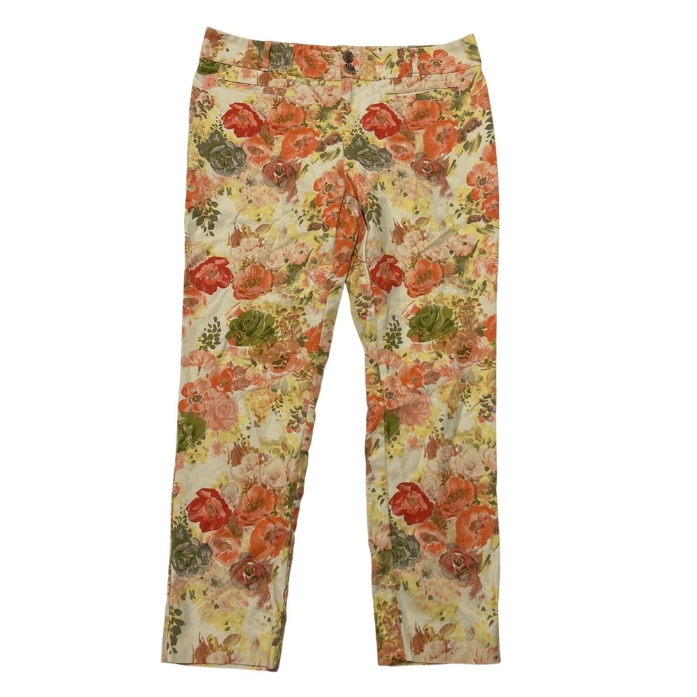 Anthropologie Cartonnier Women's Size 12 Charlie Floral Cropped Ankle Pants